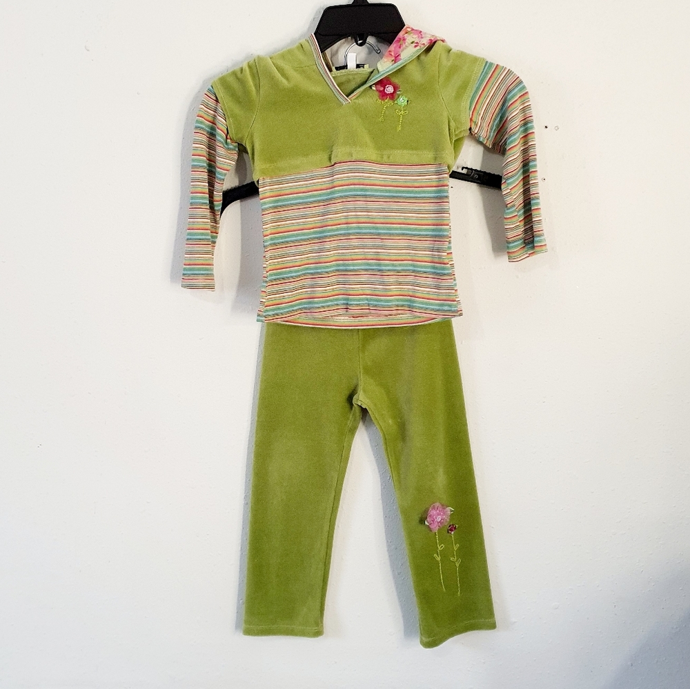 Little Mass Set Girls Velour Outfit Set